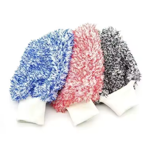 Microfiber Coral Fleece Car Wash Glove - Soft Cleaning Mitt for Auto Detailing