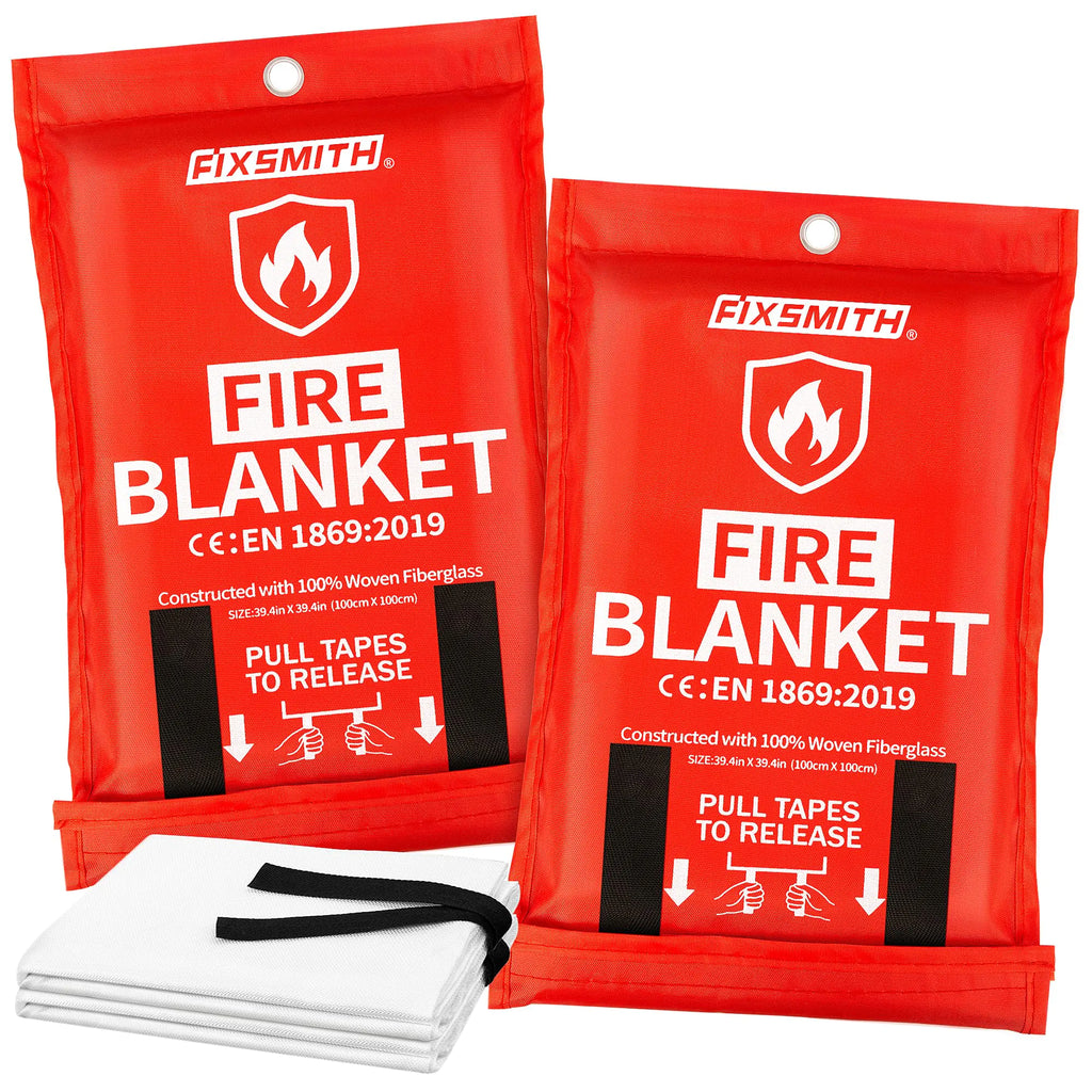 Emergency Fire Blanket — Fiberglass Flame Suppression, 40" x 40"