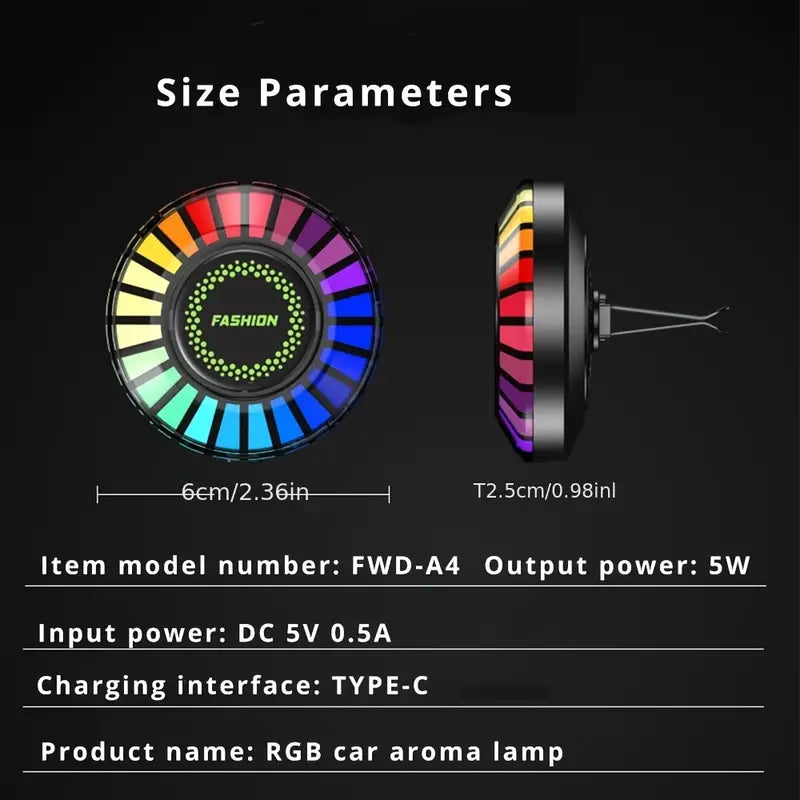 RGB Car Ambient Light Strip — USB, Music-Sync Interior LEDs