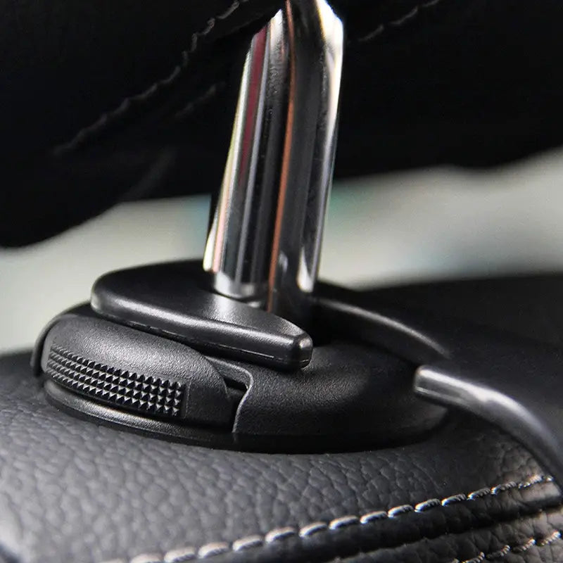 Car Seat Headrest Hook Hanger Organizer - 4 Pack (Black)