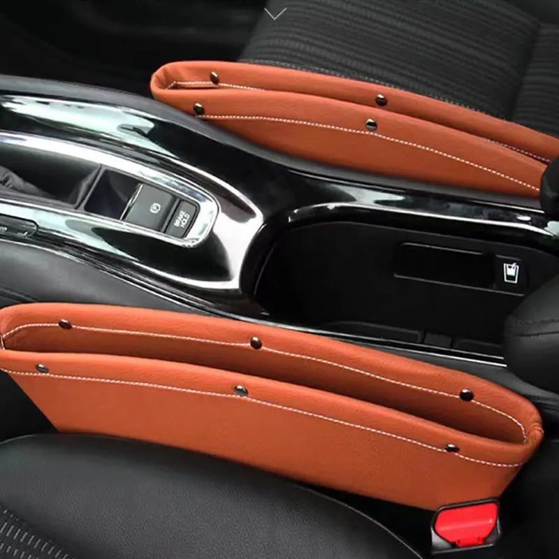 PU Leather Car Seat Gap Filler Storage Organizer Box