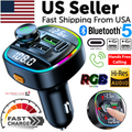 Bluetooth 5.0 Car FM Transmitter - USB PD Charger & Hands-Free AUX