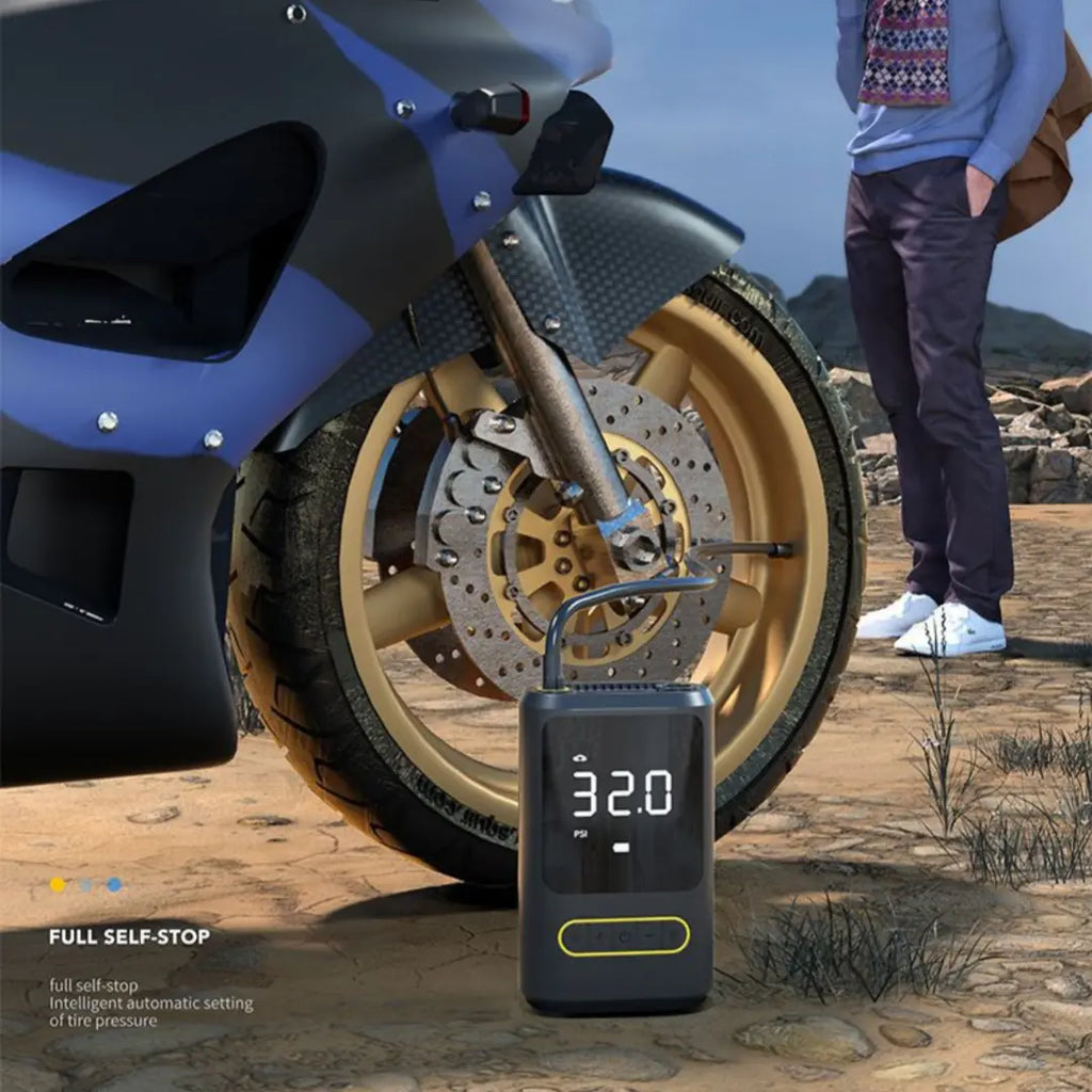 Portable air pump with LED
