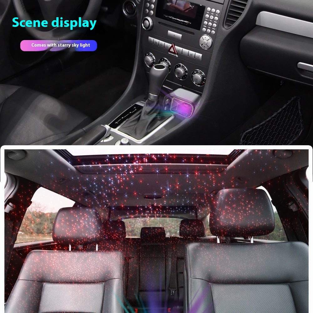 4-in-1 Car Charger - 120W Retractable, Starry Sky LED