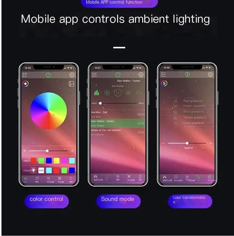 Car Interior Fiber Ambient Light — App &amp; Voice Control, Music Sync