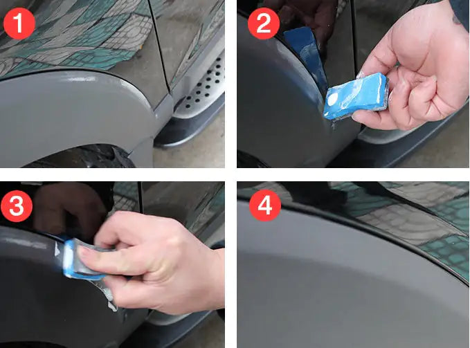 Scratch repair before and after