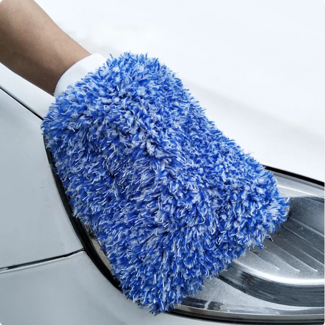 Microfiber Coral Fleece Car Wash Glove - Soft Cleaning Mitt for Auto Detailing
