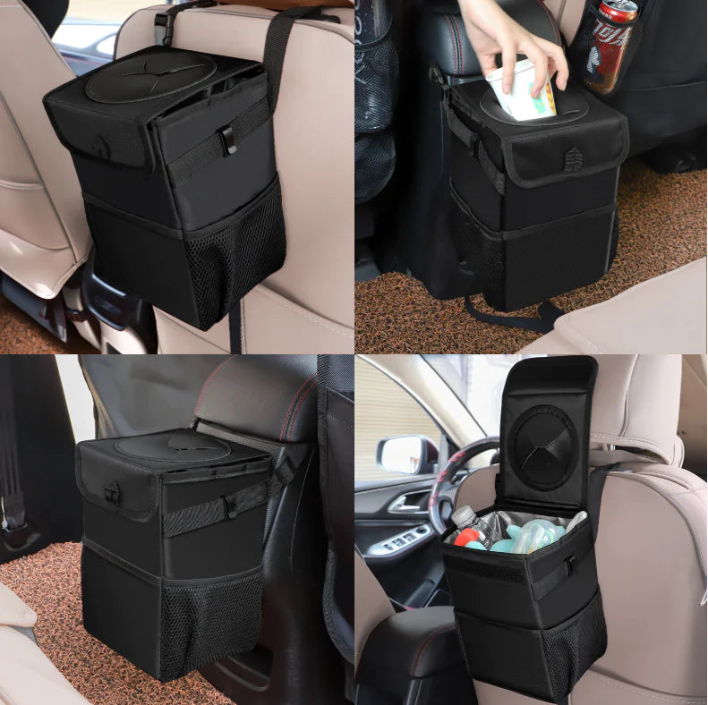 Foldable Car Trash Can — Waterproof Leak-Proof Bin (6L)