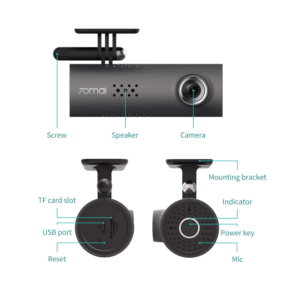 1080P Smart Dash Cam — Wi-Fi, Night Vision &amp; G-Sensor