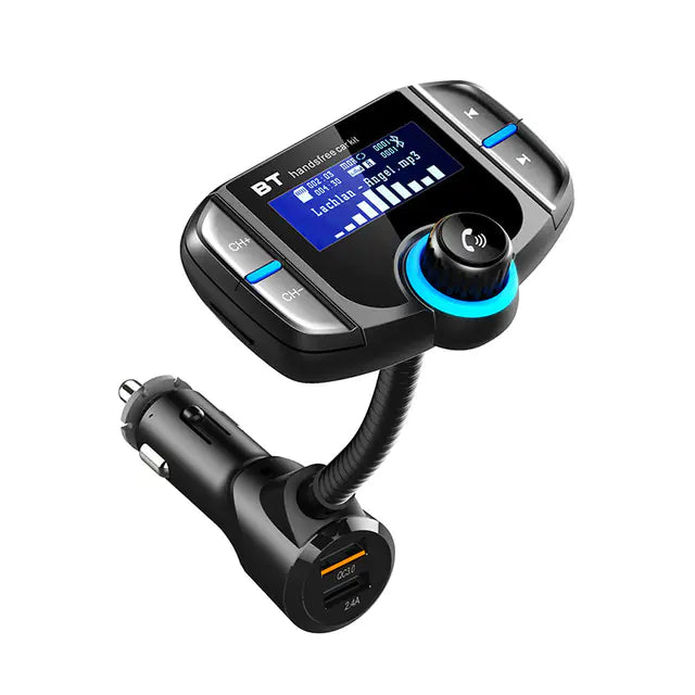 Bluetooth FM Transmitter Car Adapter — Wireless Audio + QC3.0 Fast Charge