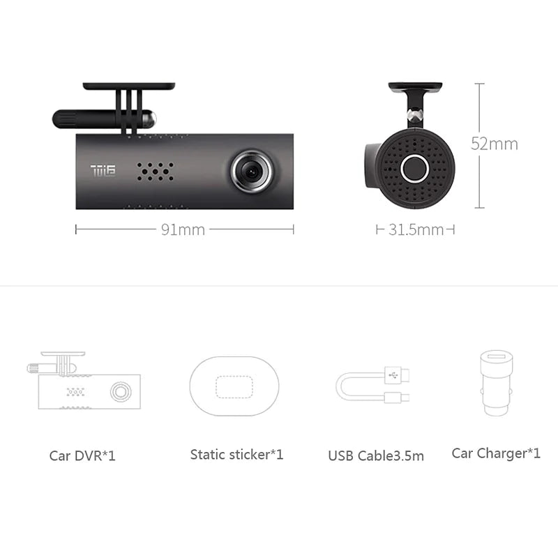1080P Smart Dash Cam — Wi-Fi, Night Vision &amp; G-Sensor