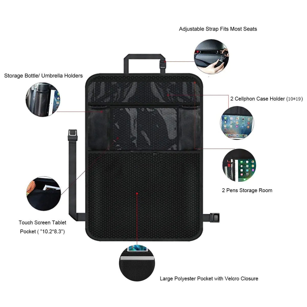 Backseat Car Organizer — Hanging Storage Bag with Phone Pocket