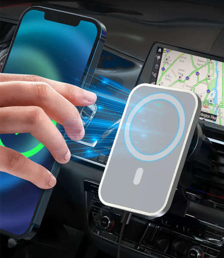 15W Magnetic Wireless Car Charger — Auto-Grip Air Vent Mount