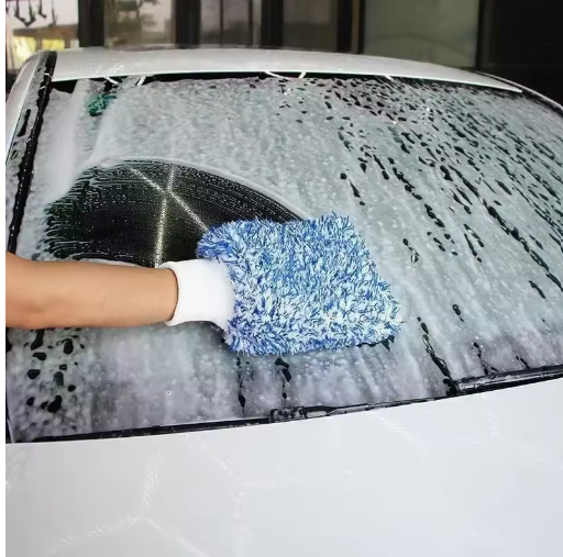 Microfiber Coral Fleece Car Wash Glove - Soft Cleaning Mitt for Auto Detailing
