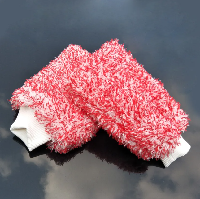 Microfiber Coral Fleece Car Wash Glove - Soft Cleaning Mitt for Auto Detailing