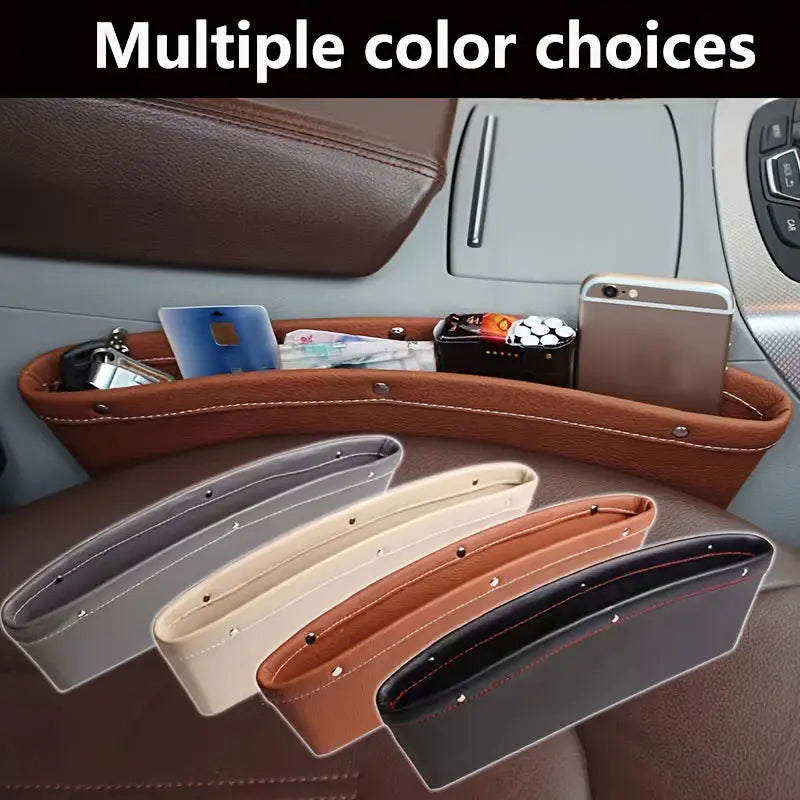 PU Leather Car Seat Gap Filler Storage Organizer Box