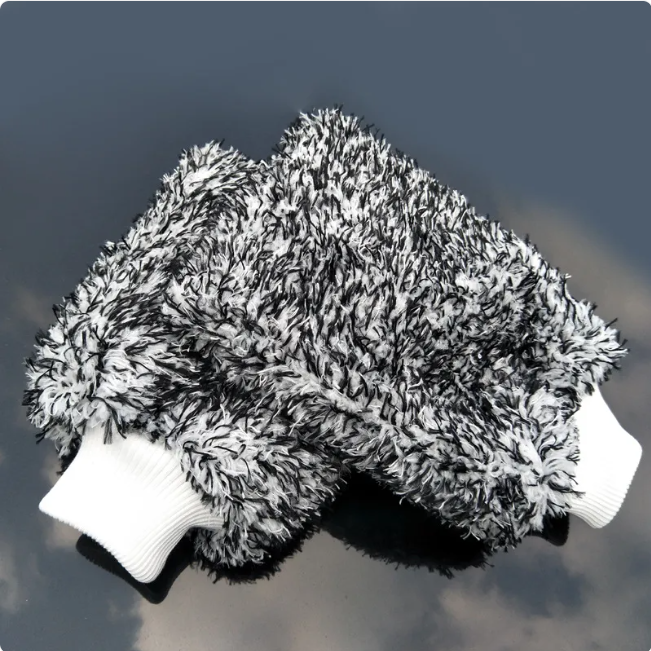 Microfiber Coral Fleece Car Wash Glove - Soft Cleaning Mitt for Auto Detailing