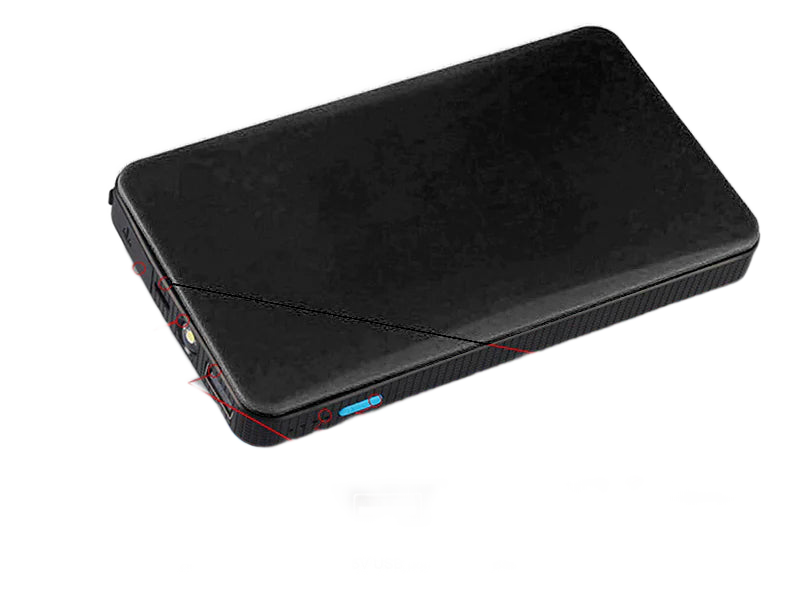 Portable car jump starter on white background